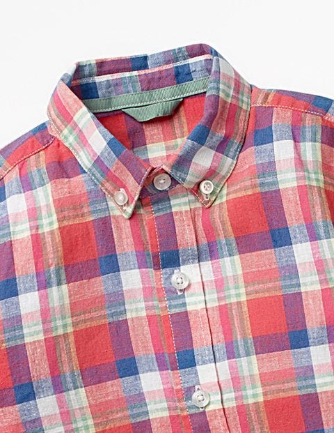 Fun Short-Sleeved Shirt - Salsa Red/Patina Green Check Fun Short-Sleeved Shirt - Salsa Red/Patina Green Check