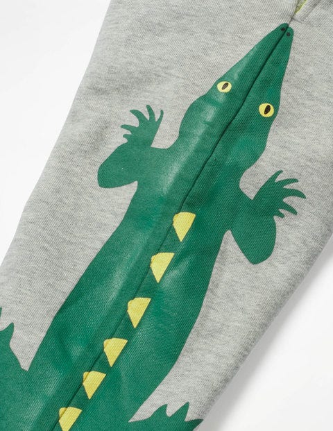 Jogginghose Mit Tiermotiv - Grau Meliert, Krokodile Jogginghose Mit Tiermotiv - Grau Meliert, Krokodile
