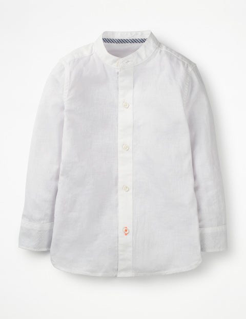 Grandad Collar Shirt - White Slub Grandad Collar Shirt - White Slub