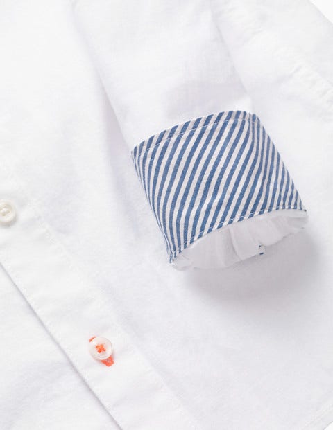 Grandad Collar Shirt - White Slub Grandad Collar Shirt - White Slub
