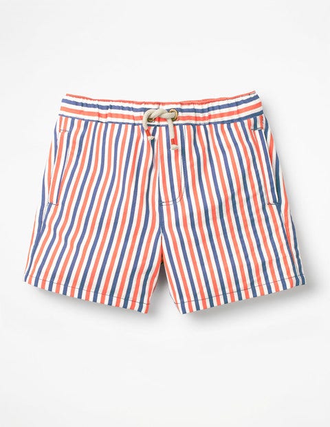 Drawstring Shorts - Orange/Blue/Ecru Seersucker Drawstring Shorts - Orange/Blue/Ecru Seersucker