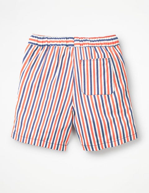 Drawstring Shorts - Orange/Blue/Ecru Seersucker Drawstring Shorts - Orange/Blue/Ecru Seersucker