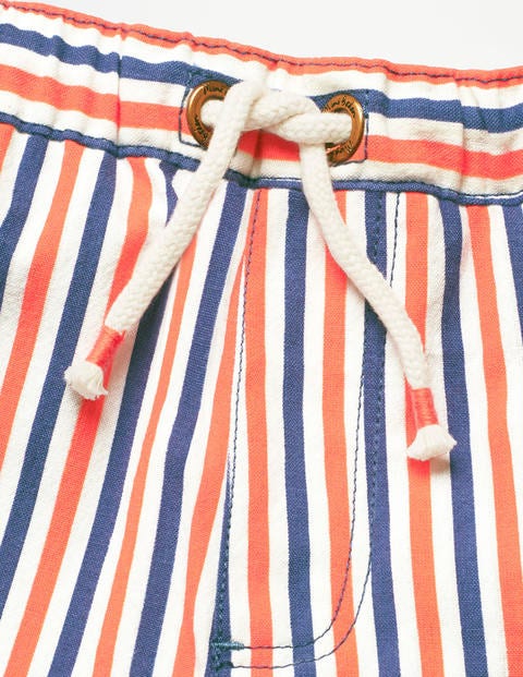 Drawstring Shorts - Orange/Blue/Ecru Seersucker Drawstring Shorts - Orange/Blue/Ecru Seersucker