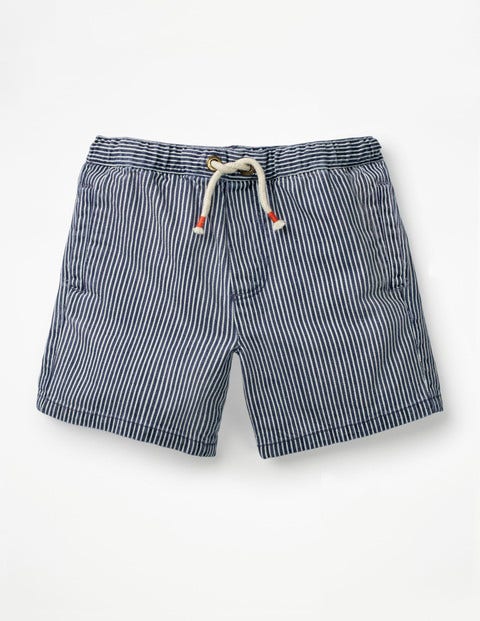 Drawstring Shorts - College Blue/Ecru Drawstring Shorts - College Blue/Ecru