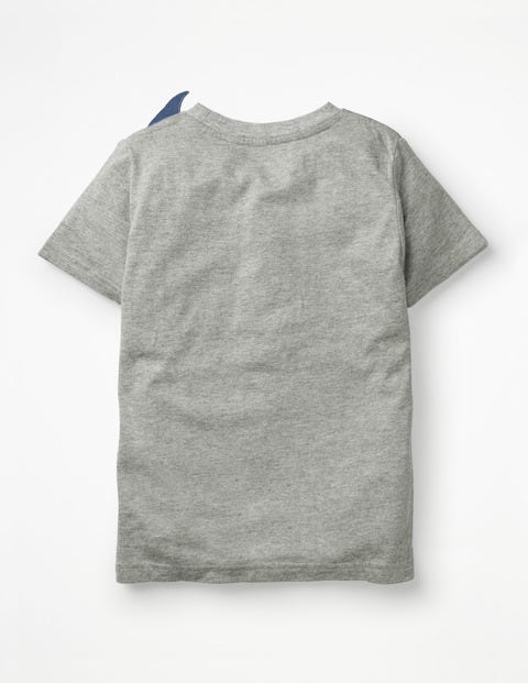 Originelles T-Shirt - Grau Meliert, Haifisch Originelles T-Shirt - Grau Meliert, Haifisch