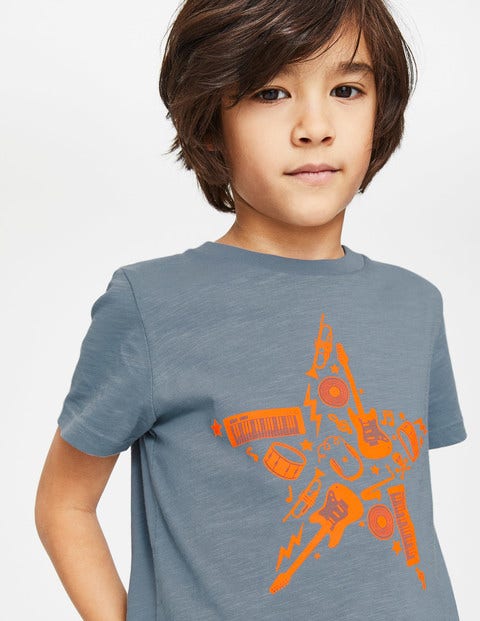 Printed Music T-Shirt - Tin Blue Star Printed Music T-Shirt - Tin Blue Star
