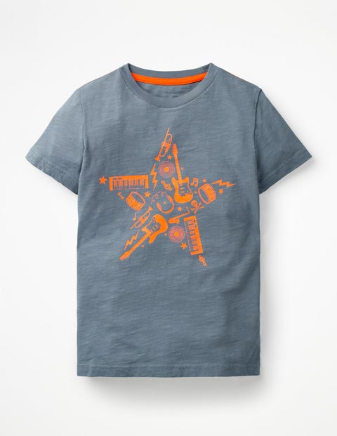 Printed Music T-Shirt - Tin Blue Star Printed Music T-Shirt - Tin Blue Star