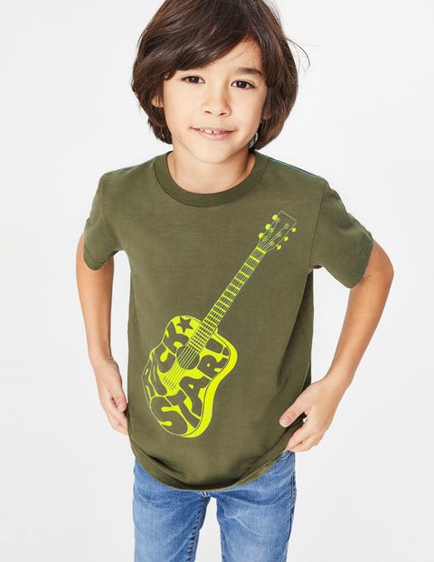 Printed Music T-Shirt - Ghillie Green Guitar Printed Music T-Shirt - Ghillie Green Guitar