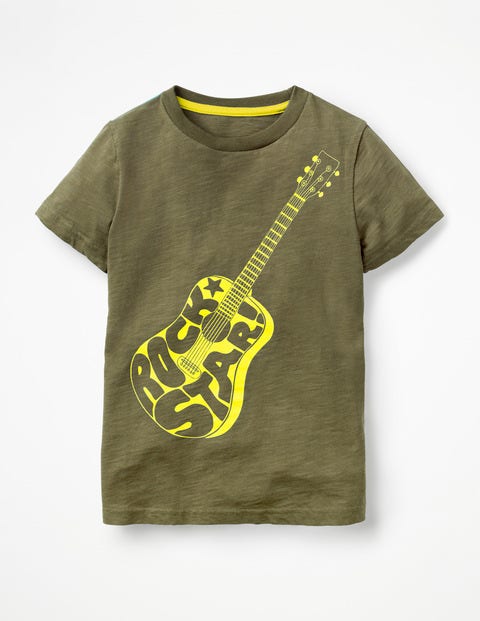 Printed Music T-Shirt - Ghillie Green Guitar Printed Music T-Shirt - Ghillie Green Guitar