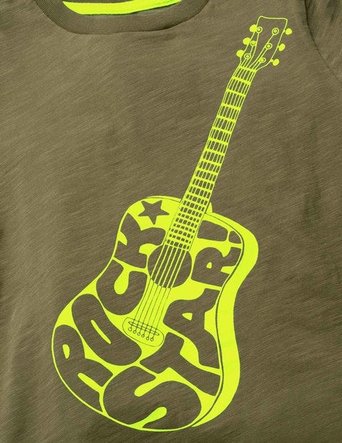 Printed Music T-Shirt - Ghillie Green Guitar Printed Music T-Shirt - Ghillie Green Guitar
