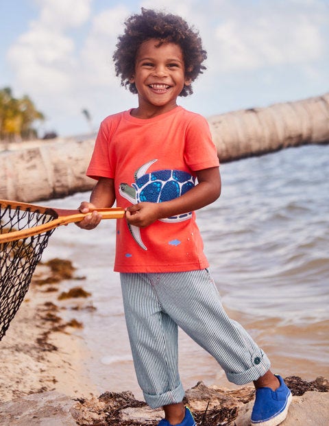 Surf Roll-Up Trousers - College Blue/Ecru Ticking Surf Roll-Up Trousers - College Blue/Ecru Ticking
