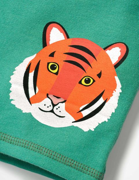 Animal Sweatshorts - Jungle Green Tiger Animal Sweatshorts - Jungle Green Tiger