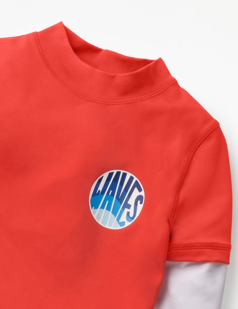 Layered Rash Guard - Indie Red Wave Layered Rash Guard - Indie Red Wave
