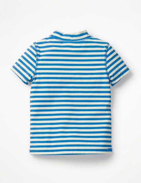 Short-Sleeved Rash Vest - Pool Blue/Ivory Short-Sleeved Rash Vest - Pool Blue/Ivory