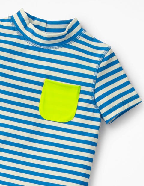 Short-Sleeved Rash Vest - Pool Blue/Ivory Short-Sleeved Rash Vest - Pool Blue/Ivory