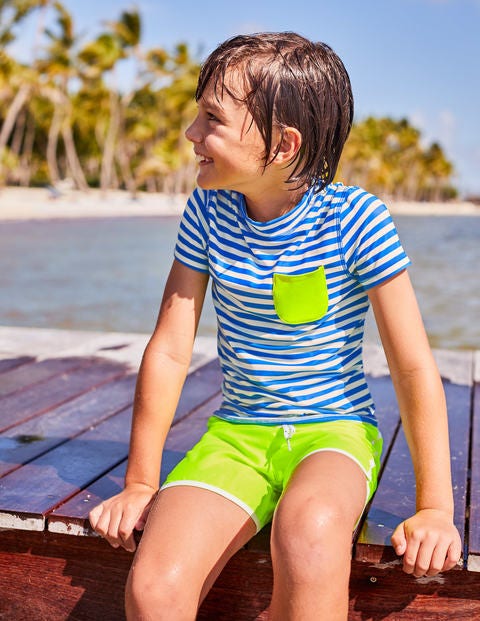 Short-Sleeved Rash Vest - Pool Blue/Ivory Short-Sleeved Rash Vest - Pool Blue/Ivory