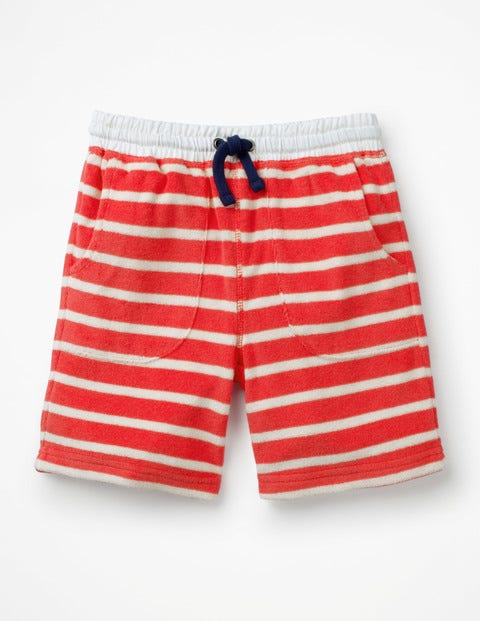 Towelling Sweatshorts - Jam Red/White Towelling Sweatshorts - Jam Red/White