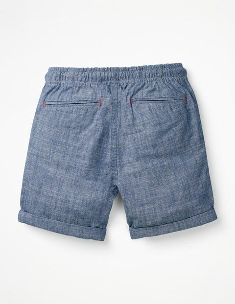 Shorts Zum Aufrollen - Hellblauer Faux-Uni Shorts Zum Aufrollen - Hellblauer Faux-Uni