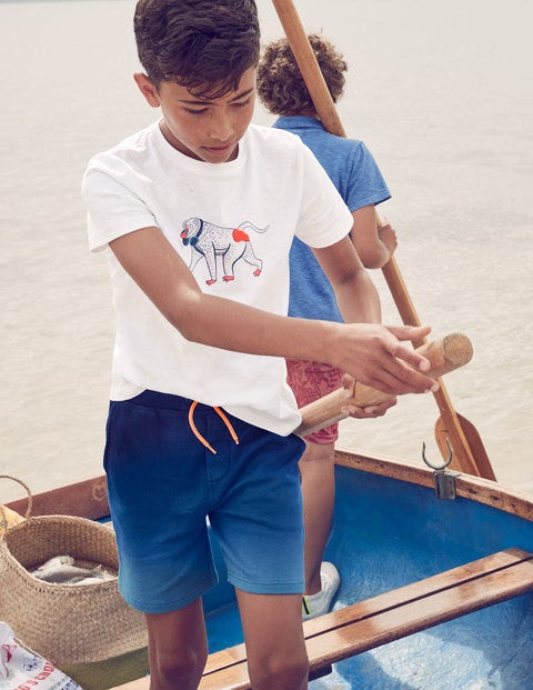 Jerseyshorts - Blau, Dip-Dyed Jerseyshorts - Blau, Dip-Dyed