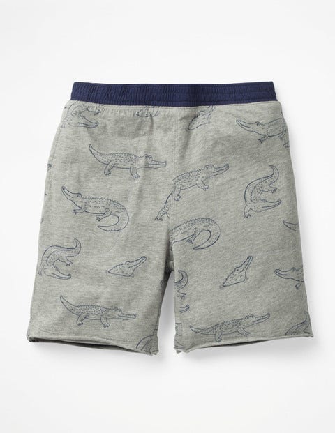 Reversible Printed Sweatshorts - Grey Marl Crocodile Reversible Printed Sweatshorts - Grey Marl Crocodile