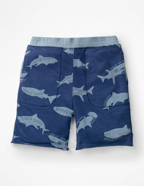 Reversible Printed Sweatshorts - Starboard Blue Shark Reversible Printed Sweatshorts - Starboard Blue Shark
