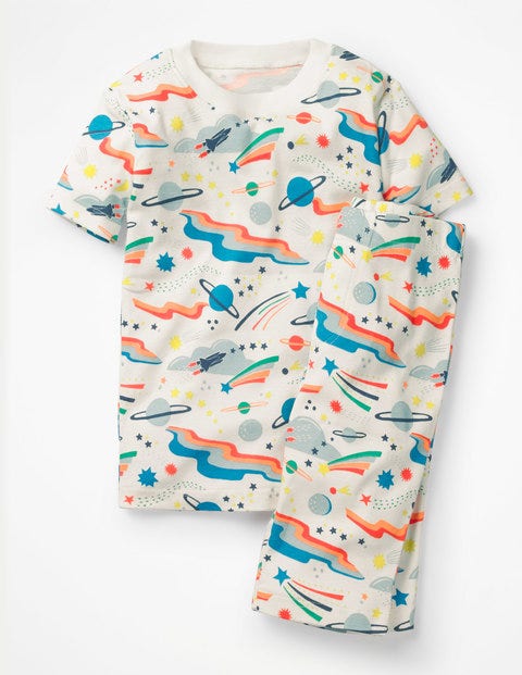 Glow-In-The-Dark Space Pajamas - Multi Lunar Landing Glow-In-The-Dark Space Pajamas - Multi Lunar Landing