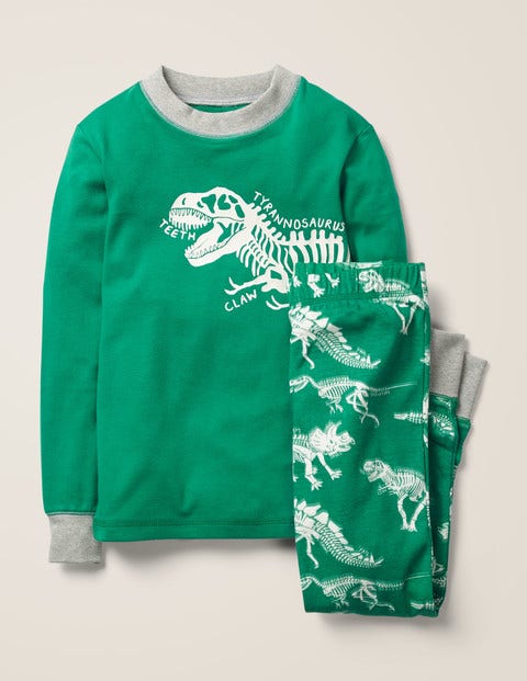 Glow-In-The-Dark Pyjamas - Highland Green Dinosaurs Glow-In-The-Dark Pyjamas - Highland Green Dinosaurs