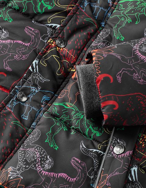 Water Resistant Padded Jacket - Charcoal Grey Dinosaurs Water Resistant Padded Jacket - Charcoal Grey Dinosaurs
