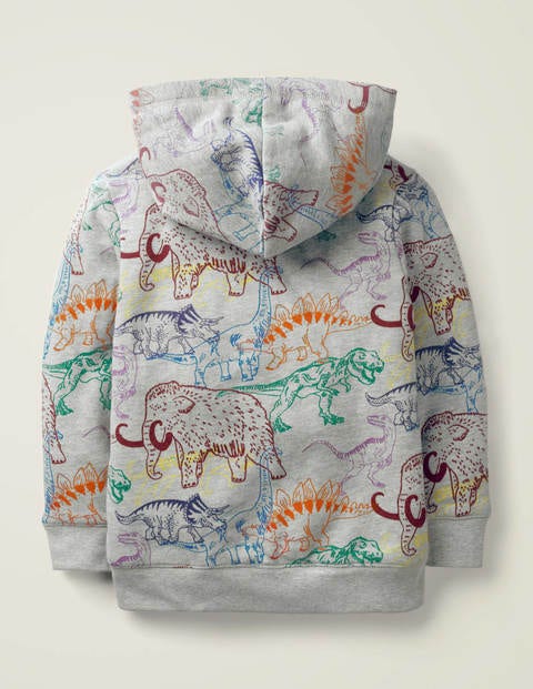 Shaggy-Lined Zip-Up Hoodie - Mid Grey Jaspe Prehistoric Shaggy-Lined Zip-Up Hoodie - Mid Grey Jaspe Prehistoric