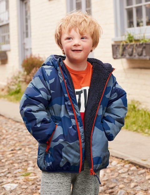 Teddy-Lined Anorak - College Blue Camouflage Teddy-Lined Anorak - College Blue Camouflage