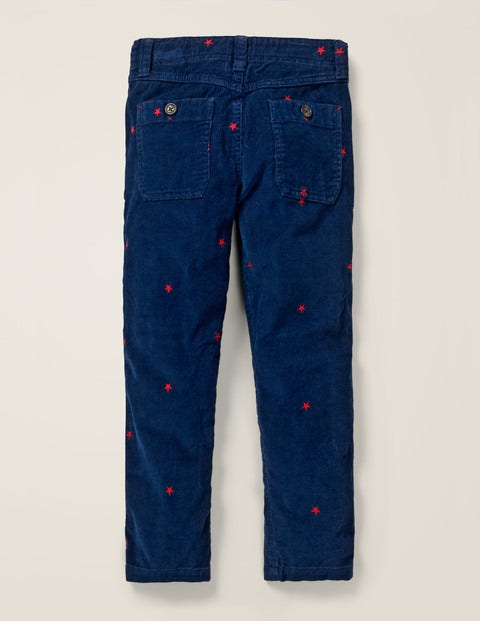 Relaxed Cord Chino Pants - College Blue Embroidered Star Relaxed Cord Chino Pants - College Blue Embroidered Star