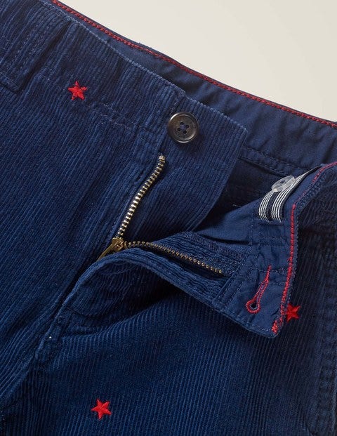 Relaxed Cord Chino Pants - College Blue Embroidered Star Relaxed Cord Chino Pants - College Blue Embroidered Star