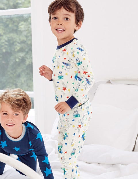 Twin Pack Long Pyjamas - Ivory Music Animals Twin Pack Long Pyjamas - Ivory Music Animals
