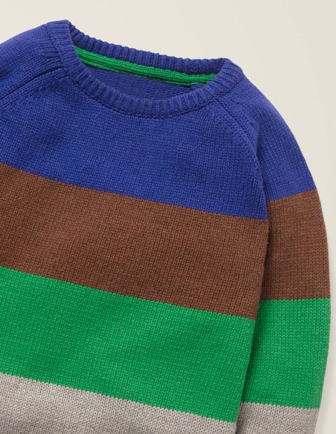 Pull Col Rond Colourblock - Bleu héron/marron terrier Pull Col Rond Colourblock - Bleu héron/marron terrier