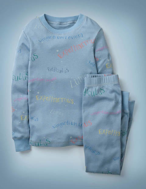 Lumos Glow-In-The-Dark Pyjamas - Patronus Blue Magic Spells Lumos Glow-In-The-Dark Pyjamas - Patronus Blue Magic Spells