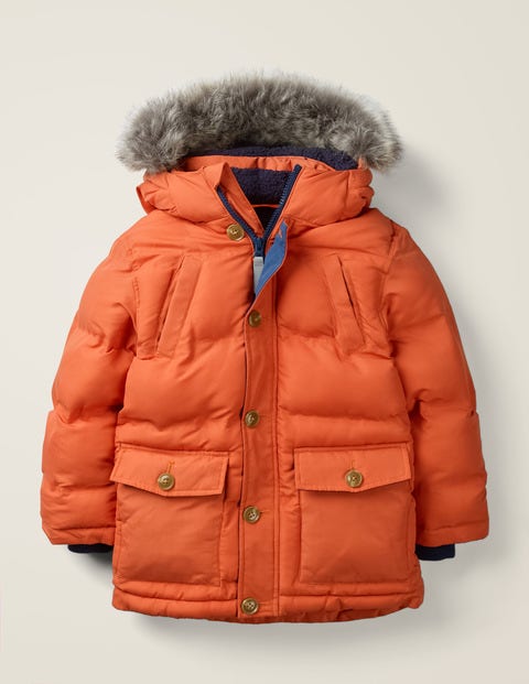 Water Resistant Puffer Parka - Autumn Maple Orange Water Resistant Puffer Parka - Autumn Maple Orange