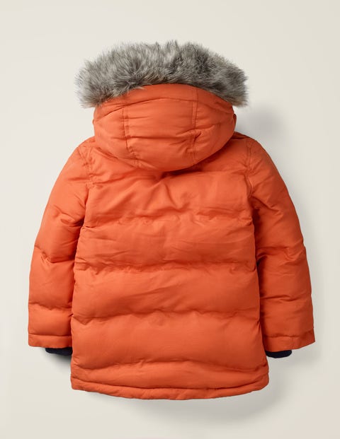 Water Resistant Puffer Parka - Autumn Maple Orange Water Resistant Puffer Parka - Autumn Maple Orange