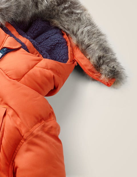 Water Resistant Puffer Parka - Autumn Maple Orange Water Resistant Puffer Parka - Autumn Maple Orange