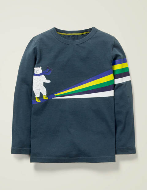 T-Shirt Rayé Motif Arctique - Ours polaire bleu orageux T-Shirt Rayé Motif Arctique - Ours polaire bleu orageux