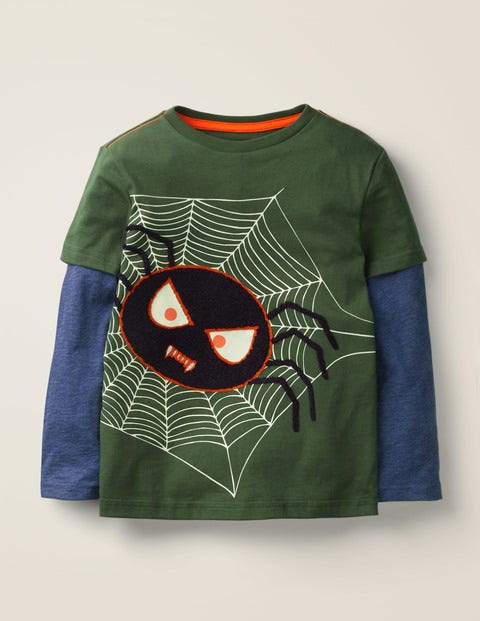 Glowing Halloween T-Shirt - Linden Green Spider Glowing Halloween T-Shirt - Linden Green Spider