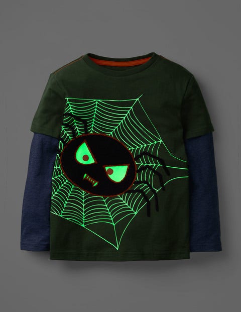 Glowing Halloween T-Shirt - Linden Green Spider Glowing Halloween T-Shirt - Linden Green Spider