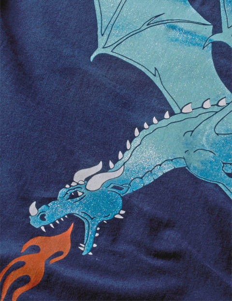 T-Shirt Brillant Motif Créature - Dragon bleu universitaire T-Shirt Brillant Motif Créature - Dragon bleu universitaire