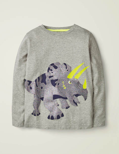 T-Shirt Brillant Motif Créature - Tricératops gris chiné T-Shirt Brillant Motif Créature - Tricératops gris chiné