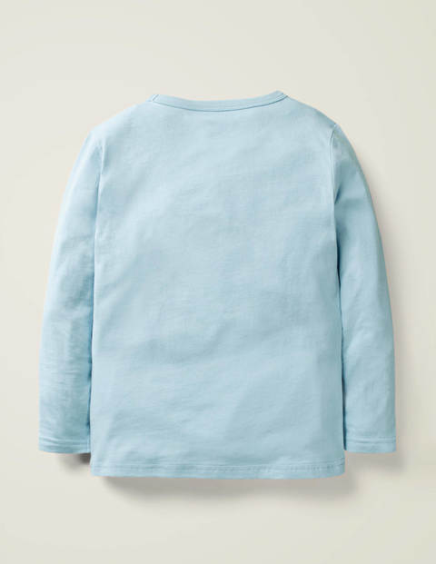 T-Shirt Mit Strukturierter Applikation - Wolkenblau, Eisbär T-Shirt Mit Strukturierter Applikation - Wolkenblau, Eisbär