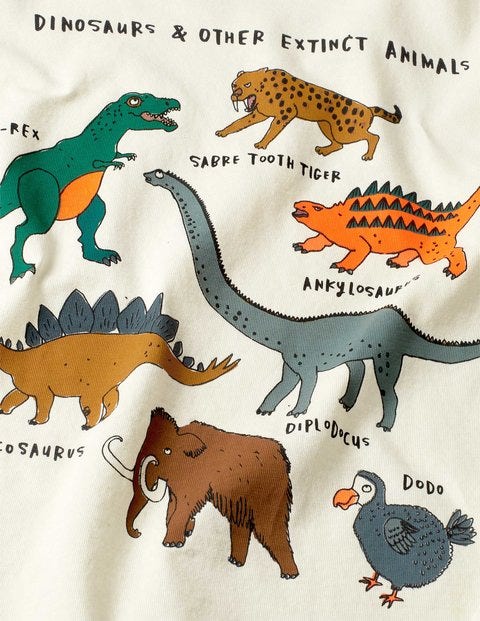 Glacial Animal T-Shirt - Ivory Extinct Animals Glacial Animal T-Shirt - Ivory Extinct Animals