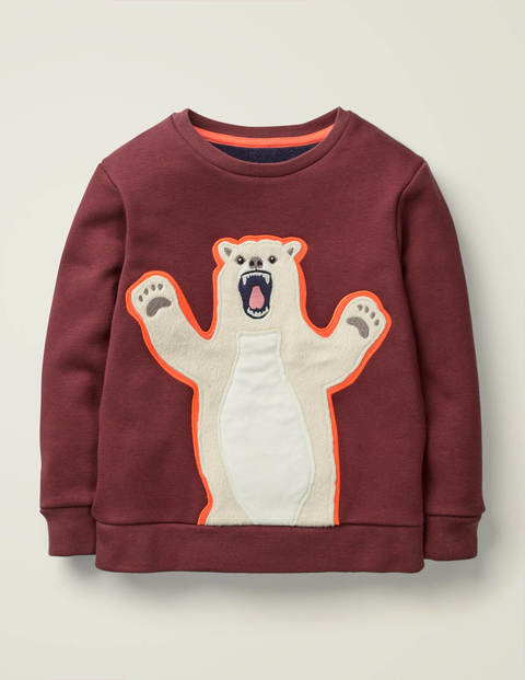Furry Friends Sweatshirt - Baked Aubergine Purple Bear Furry Friends Sweatshirt - Baked Aubergine Purple Bear