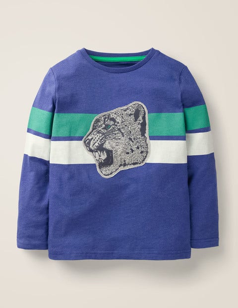 Wild Appliqué T-Shirt - Starboard Blue Snow Leopard Wild Appliqué T-Shirt - Starboard Blue Snow Leopard