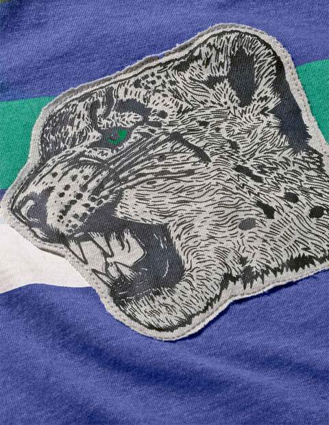 Wild Appliqué T-Shirt - Starboard Blue Snow Leopard Wild Appliqué T-Shirt - Starboard Blue Snow Leopard