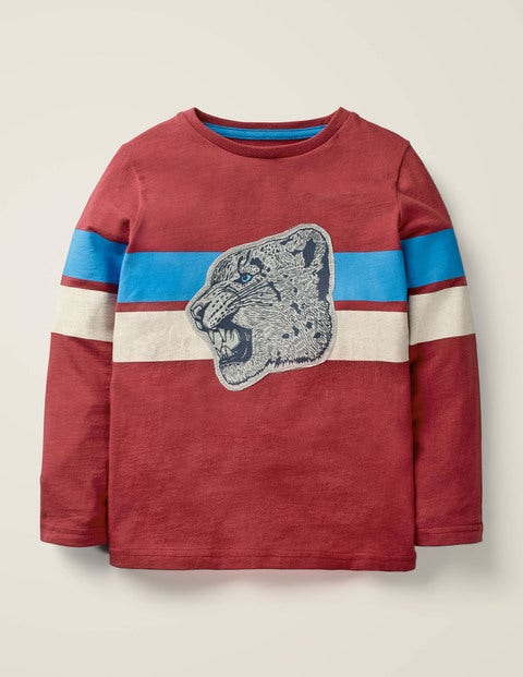 Wild Appliqué T-Shirt - Sail Red Snow Leopard Wild Appliqué T-Shirt - Sail Red Snow Leopard