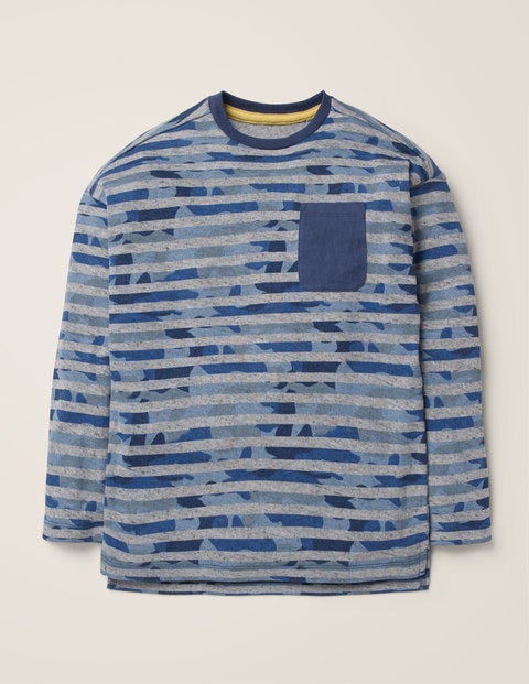 Camo Stripe T-Shirt - Grey Marl/Blue Camo Camo Stripe T-Shirt - Grey Marl/Blue Camo